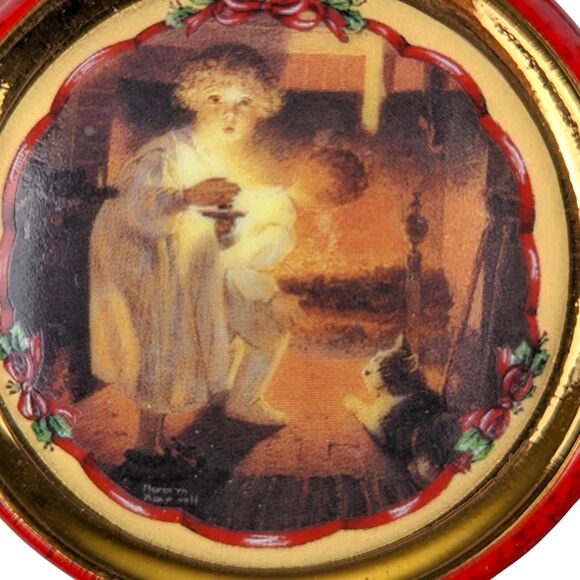 Vintage Norman Rockwell Ornaments: "Is He Coming Yet?" & Santas Workshop - Picture 6 of 7